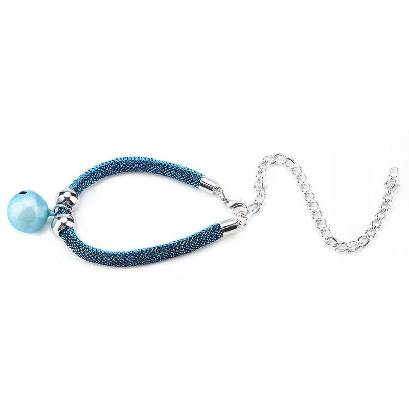 Tnfeeon Japanese Pets Necklace, Nylon Accessory Kitten Supply Cat Bell Collar with Bell(Blue) - Image 5